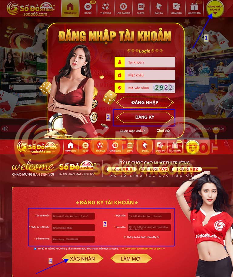 đăng ký sodo phiên bản máy tính