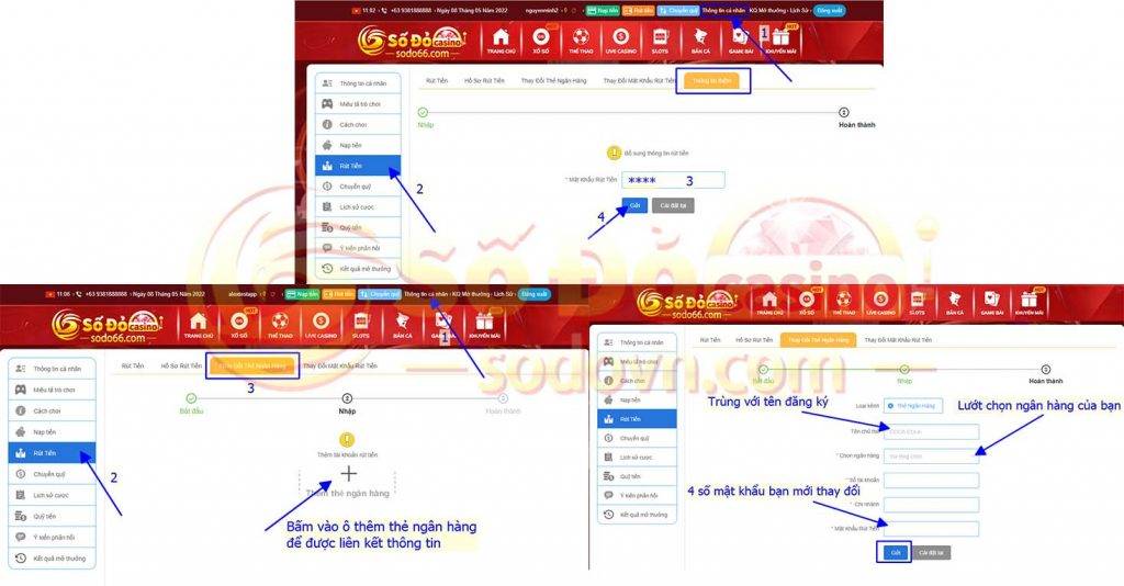 liên kết ngân hàng phiên bản máy tính